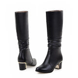 Funki Buys | Boots | Women's Knee High Block Heeled Boots