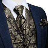 Funki Buys | Vests | Men's 4 Pcs Formal Silk Paisley Tie Vest Set