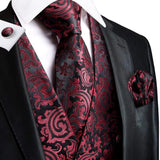 Funki Buys | Vests | Men's 4 Pcs Silk Slim Fashion Waistcoat Sets