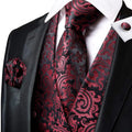 Funki Buys | Vests | Men's 4 Pcs Silk Slim Fashion Waistcoat Sets