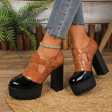 Funki Buys | Shoes | Women's Chunky Block Heeled Mary Janes