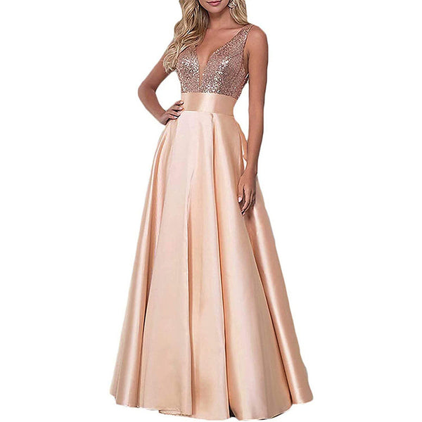 Funki Buys | Dresses | Women's Sequined Formal Evening Dress