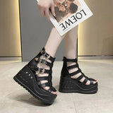 Funki Buys | Shoes | Women's Buckle Platform Sandals | Gothic Wedges