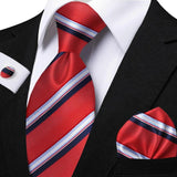 Funki Buys | Neckties | Men's Classic Striped Jacquard Tie Set