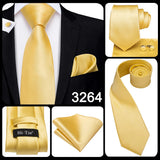 Funki Buys | Neckties | Men's Classic 3 Pcs Yellow Gold Tie Set