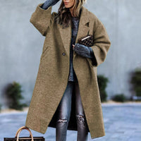 Funki Buys | Jackets | Women's Long Woolen Loose Overcoat