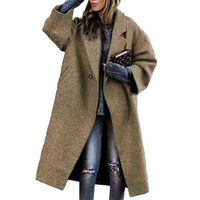 Funki Buys | Jackets | Women's Long Woolen Loose Overcoat