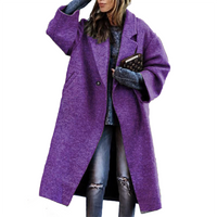 Funki Buys | Jackets | Women's Long Woolen Loose Overcoat