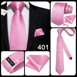 Funki Buys | Neckties | Men's 3 Pcs Stylish Pink Silk Tie Sets