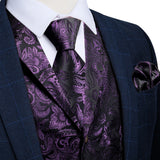Funki Buys | Vests | Men's 4 Pcs Formal Silk Paisley Tie Vest Set