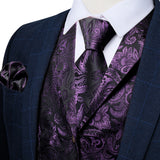 Funki Buys | Vests | Men's 4 Pcs Formal Silk Paisley Tie Vest Set