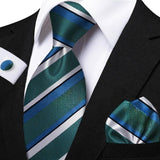 Funki Buys | Neckties | Men's Classic Striped Jacquard Tie Set