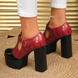Funki Buys | Shoes | Women's Chunky Block Heeled Mary Janes