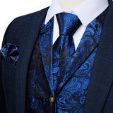 Funki Buys | Vests | Men's 4 Pcs Formal Silk Paisley Tie Vest Set