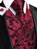 Funki Buys | Vests | Men's 4 Pcs Formal Floral Tie Vest Set