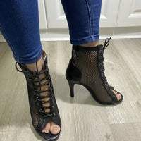 Funki Buys | Boots | Women's Mesh Peep Toe Stiletto Booties