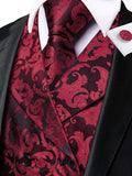 Funki Buys | Vests | Men's 4 Pcs Formal Floral Tie Vest Set
