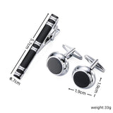 Funki Buys | Cufflinks | Men's Silver Brushed Metal Tie Clip Cufflinks Set