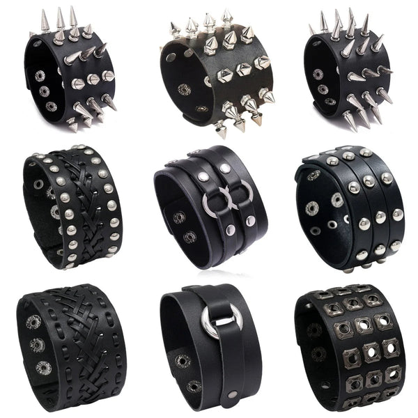 Funki Buys | Bracelets | Unisex Wide Cuff Goth Bracelet
