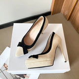 Funki Buys | Shoes | Women's Suede Bow Tie Platorm Heels