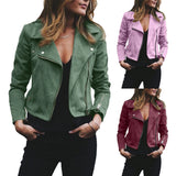 Funki Buys | Jackets | Women's Diagonal Zipper Short Jacket