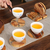 Funki Buys | Coasters | Stylish Pine Wood Resin Drink Coasters