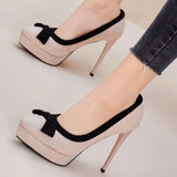Funki Buys | Shoes | Women's Suede Bow Tie High Heel Stiletto