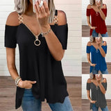 Funki Buys | Shirts | Women's Chain Link Strap Zipper Shirt