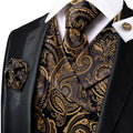 Funki Buys | Vests | Men's 4 Pcs Dark Gold Paisley Tie Set