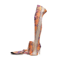 Funki Buys | Boots | Women's Multicolor Snake Print Long Boots