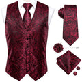 Funki Buys | Vests | Men's Formal Fashion 5 Pcs Silk Waistcoat Tie Sets