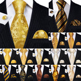 Funki Buys | Neckties | Men's Classic 3pcs Gold Tie Set