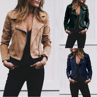 Funki Buys | Jackets | Women's Diagonal Zipper Short Jacket