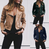 Funki Buys | Jackets | Women's Diagonal Zipper Short Jacket