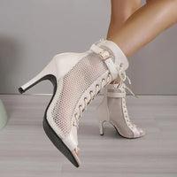 Funki Buys | Boots | Women's Mesh Lace Up Buckle Ankle Boots