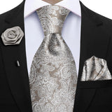Funki Buys | Neckties | Men's 4 Pcs Floral Brown Tie Set