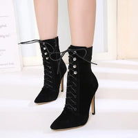 Funki Buys | Boots | Women's Suede High Stiletto Ankle Boots