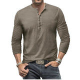 Funki Buys | Shirts | Men's Casual Long Sleeve Henly Shirt