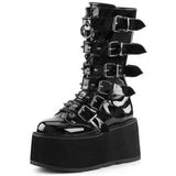Funki Buys | Boots | Women's Platform Gothic Ring Buckle Boot