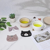 Funki Buys | Coasters | Cartoon Cat Silicone Drink Mats 5 Pcs