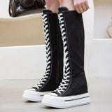 Funki Buys | Boots | Women's Knee High Platform Canvas Boots