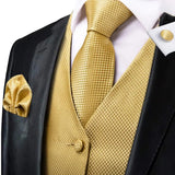 Funki Buys | Vests | Men's 4 Pcs Formal Gold Vest Tie Set