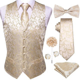 Funki Buys | Vests | Men's Luxury 5 Pcs Wedding Vest Tie Set