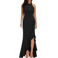 Funki Buys | Dresses | Women's High Split Ruffled Evening Party Dress