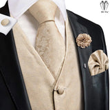 Funki Buys | Vests | Men's 5 Pcs Floral Wedding Vest Tie Set