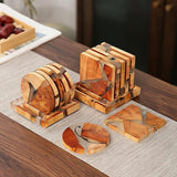 Funki Buys | Coasters | Stylish Pine Wood Resin Drink Coasters