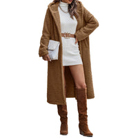 Funki Buys | Jackets | Women's Long Hooded Plush Jacket