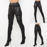 Funki Buys | Pants | Women's Gothic Punk Pants | Eyelet Buckled Zipper