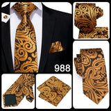 Funki Buys | Neckties | Men's 3 Pcs Elegant Formal Silk Tie Sets