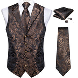 Funki Buys | Vests | Men's 4 Pcs Formal Silk Paisley Tie Vest Set
